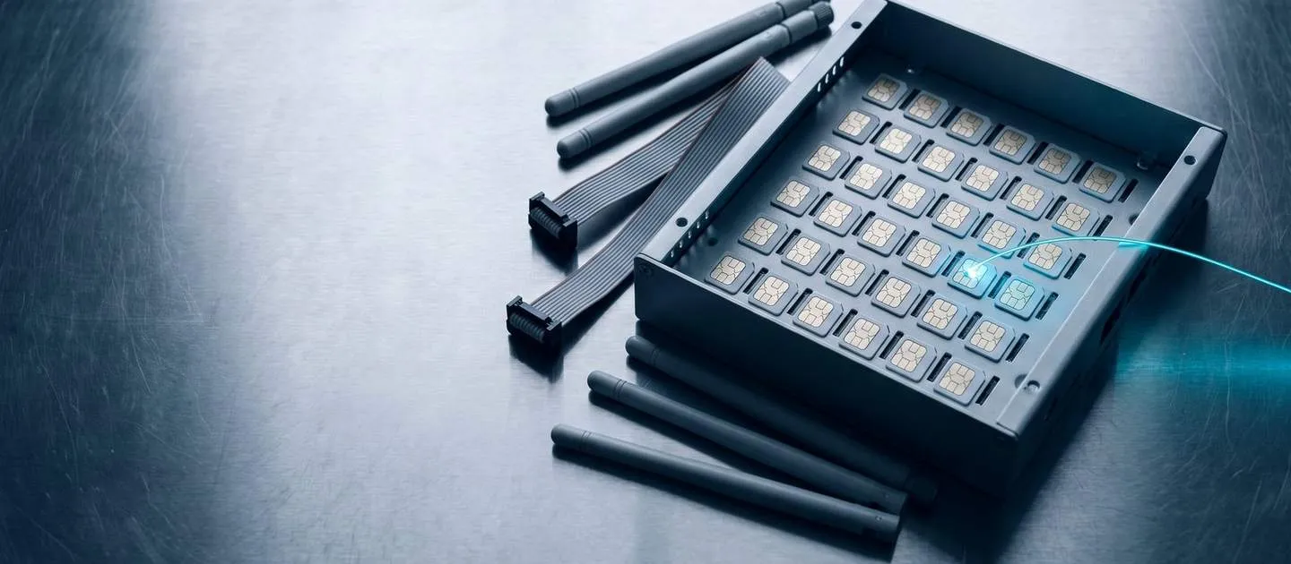 Equipo SIM-box con decenas de chips conectados, usado para desviar tráfico de interconexión